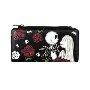 Nightmare Before Christmas Jack & Sally Roses Long Wallet Skellington Disney NEW